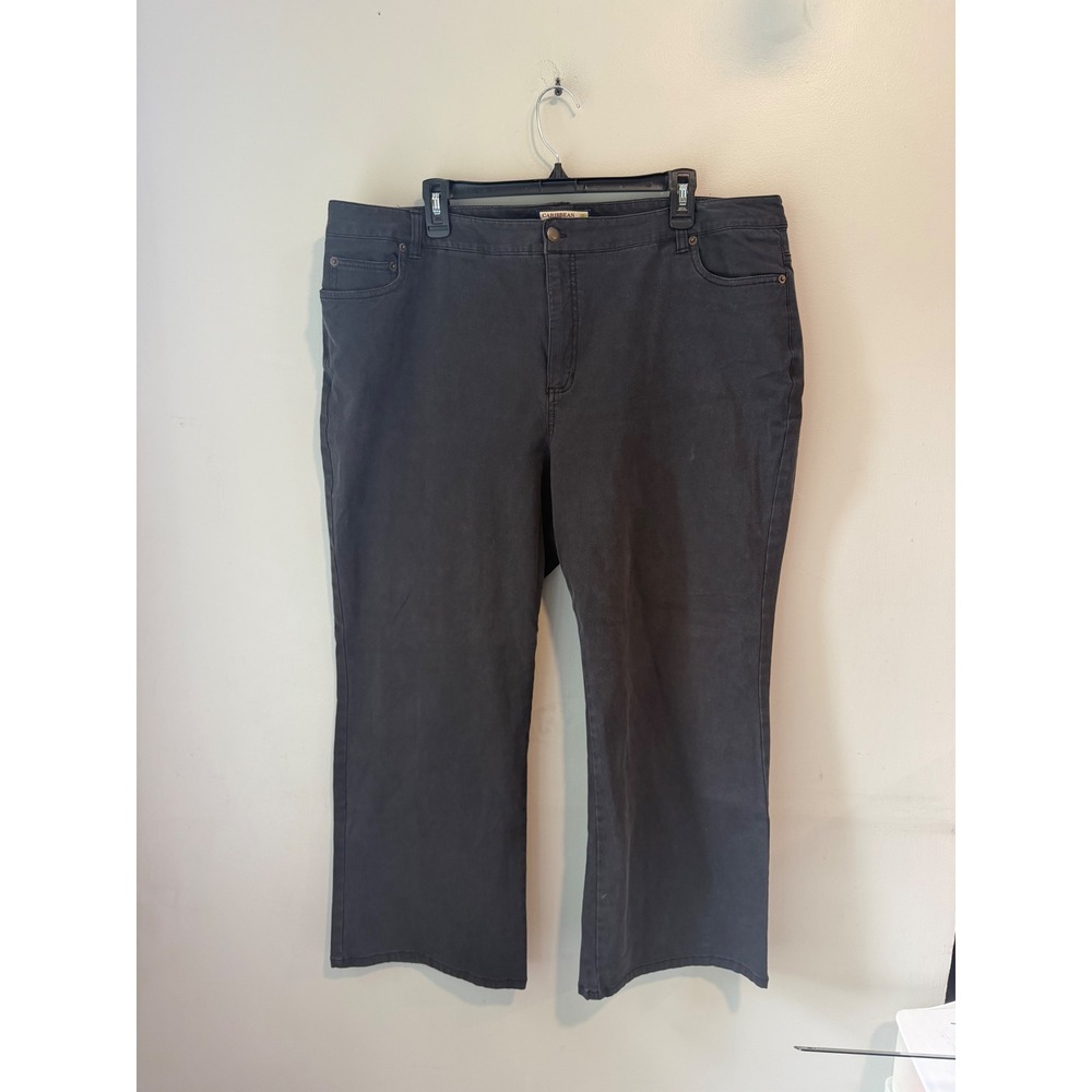 Caribbean Joe Woman Dark Gray Straight Leg Stretch Pants Size 20W Cotton Blend